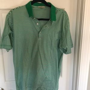 Green stripped polo